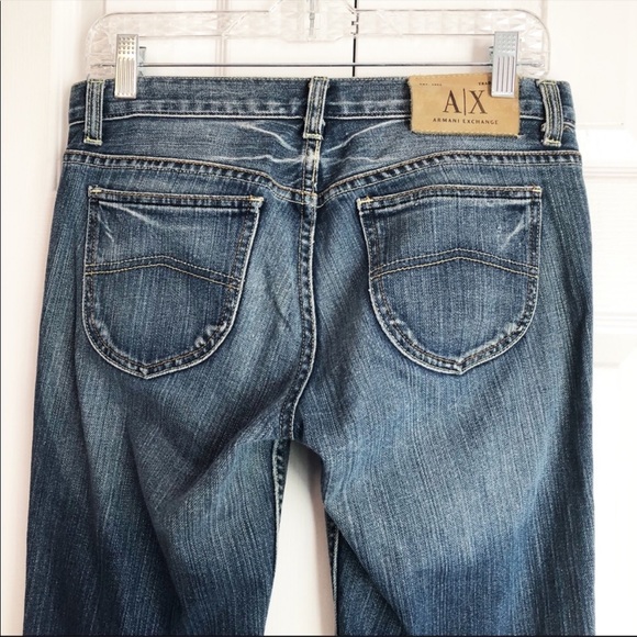 AX Armani Exchange Distressed Bootcut Jeans, Size 10 - Picture 6 of 10